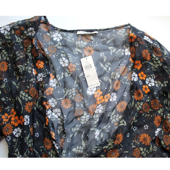 Anthropologie Primrose Kimono / One Size / Black Floral Motif Long Robe - Picture 6 of 7